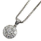 ノーブランド Pt900 プラチナ Pt850 プラチナ ダイヤ0.70ct ベネチアンチェーン ペンダントネックレス レディース no brand 【中古】