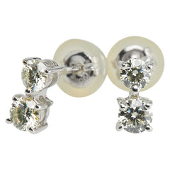 ノーブランド K18WG ホワイトゴールド ダイヤ0.40ct スタッド ピアス レディース no brand 【中古】