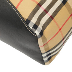 バーバリー ノバチェック リュック バックパック ベージュ ブラック レッド キャンバス レザー レディース BURBERRY 【中古】