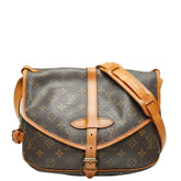 ルイ ヴィトン モノグラム ソミュール30 斜めがけ ショルダーバッグ M42256 ブラウン PVC レザー レディース LOUIS VUITTON 【中古】