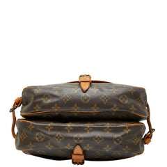 ルイ ヴィトン モノグラム ソミュール30 斜めがけ ショルダーバッグ M42256 ブラウン PVC レザー レディース LOUIS VUITTON 【中古】