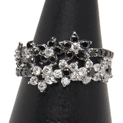 ノーブランド K18WG ホワイトゴールド ブラックダイヤ0.60ct ダイヤ0.40ct リング 指輪 レディース no brand 9.5号 【中古】