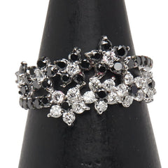 ノーブランド K18WG ホワイトゴールド ブラックダイヤ0.60ct ダイヤ0.40ct リング 指輪 レディース no brand 9.5号 【中古】
