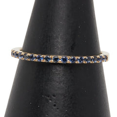 スタージュエリー K18YG イエローゴールド サファイア ハーフエタニティリング 指輪 レディース STAR JEWELRY 11号 【中古】