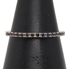 スタージュエリー K18YG イエローゴールド サファイア ハーフエタニティリング 指輪 レディース STAR JEWELRY 11号 【中古】