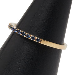 スタージュエリー K18YG イエローゴールド サファイア ハーフエタニティリング 指輪 レディース STAR JEWELRY 11号 【中古】