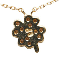 スタージュエリー K18 ゴールド ダイヤモンド0.05ct クローバー モチーフ ネックレス レディース STAR JEWELRY 【中古】