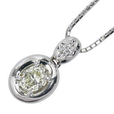 ノーブランド Pt900 プラチナ Pt850 プラチナ ダイヤ0.50ct ダイヤ0.04ct ネックレス レディース no brand 【中古】