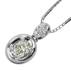 ノーブランド Pt900 プラチナ Pt850 プラチナ ダイヤ0.50ct ダイヤ0.04ct ネックレス レディース no brand 【中古】