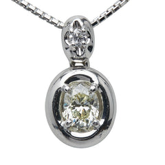 ノーブランド Pt900 プラチナ Pt850 プラチナ ダイヤ0.50ct ダイヤ0.04ct ネックレス レディース no brand 【中古】