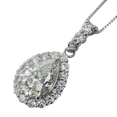 ノーブランド Pt900 プラチナ Pt850 プラチナ ダイヤ1.014ct ダイヤ0.25ct ダイヤ0.09ct ネックレス レディース no brand 【中古】