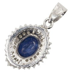 ノーブランド Pt900 プラチナ サファイア1.48ct ダイヤ0.50ct ペンダントトップ レディース no brand 【中古】