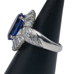 ノーブランド シルバー ブルー Pt900 プラチナ タンザナイト6.36ct ダイヤ1.45ct リング 指輪 レディース no brand 11号 【中古】