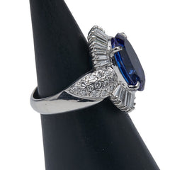 ノーブランド シルバー ブルー Pt900 プラチナ タンザナイト6.36ct ダイヤ1.45ct リング 指輪 レディース no brand 11号 【中古】