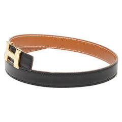 エルメス コンスタンス Hベルト リバーシブル ベルト サイズ:60 ブラック ブラウン ボックスカーフ クシュベル レディース HERMES 【中古】