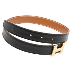 エルメス コンスタンス Hベルト リバーシブル ベルト サイズ:60 ブラック ブラウン ボックスカーフ クシュベル レディース HERMES 【中古】