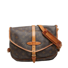 ルイ ヴィトン モノグラム ソミュール30 斜め掛け ショルダーバッグ M42256 ブラウン PVC レザー レディース LOUIS VUITTON 【中古】