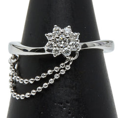 ヨンドシー K18WG ホワイトゴールド ダイヤ リング 指輪 レディース 4℃ 8.5号 【中古】