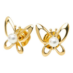 ミキモト K18 ゴールド パール5.4mm バタフライ 蝶々 モチーフ ピンブローチ レディース MIKIMOTO 【中古】