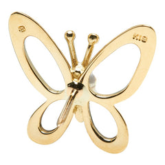 ミキモト K18 ゴールド パール5.4mm バタフライ 蝶々 モチーフ ピンブローチ レディース MIKIMOTO 【中古】