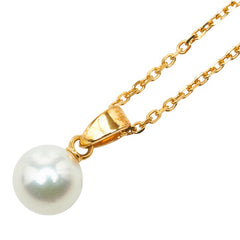 ミキモト K18 ゴールド パール6.7mm ペンダントネックレス レディース MIKIMOTO 【中古】