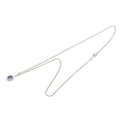 ノーブランド Pt850 プラチナ サファイア0.63ct ダイヤ0.19ct ペンダントネックレス レディース no brand 【中古】