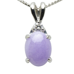 ノーブランド Pt900 プラチナ Pt850 プラチナ ラベンダーヒスイ2.05ct ダイヤ0.06ct ペンダントネックレス レディース no brand 【中古】