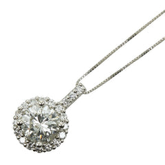 ノーブランド Pt900 プラチナ Pt850 プラチナ ダイヤ1.138ct ダイヤ0.28ct ネックレス レディース no brand 【中古】