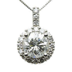 ノーブランド Pt900 プラチナ Pt850 プラチナ ダイヤ1.138ct ダイヤ0.28ct ネックレス レディース no brand 【中古】