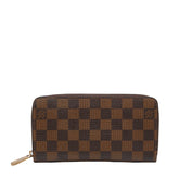 ルイ ヴィトン ダミエ ジッピーウォレット ラウンドファスナー 長財布 N60015 ブラウン PVC レザー レディース LOUIS VUITTON 【中古】
