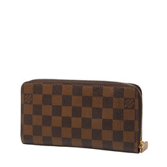 ルイ ヴィトン ダミエ ジッピーウォレット ラウンドファスナー 長財布 N60015 ブラウン PVC レザー レディース LOUIS VUITTON 【中古】