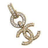 シャネル ヴィンテージ ロゴ ココマーク ラインストーン 片耳のみ ピアス ゴールド メッキ レディース CHANEL 【中古】