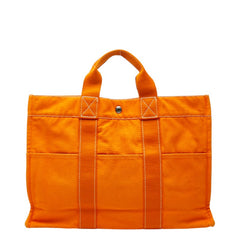 エルメス ドーヴィルMM トートバッグ オレンジ キャンバス レディース HERMES 【中古】