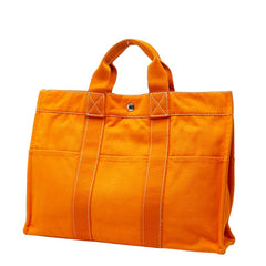 エルメス ドーヴィルMM トートバッグ オレンジ キャンバス レディース HERMES 【中古】