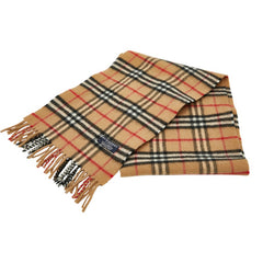 バーバリー ノバチェック マフラー ベージュ マルチカラー ウール レディース BURBERRY 【中古】