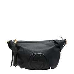 グッチ ソーホー インターロッキングG ショルダーバッグ 308361 ブラック レザー レディース GUCCI 【中古】