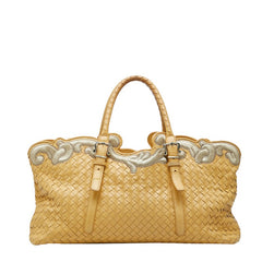ボッテガヴェネタ イントレチャート ハンドバッグ トートバッグ イエロー レザー レディース BOTTEGAVENETA 【中古】