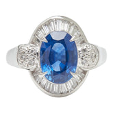 Pt900 プラチナ サファイア2.85ct ダイヤ0.44ct リング 指輪 レディース 12号 【中古】