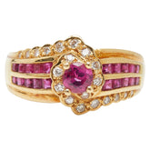 K18YG イエローゴールド ルビー0.51ct ダイヤ0.21ct ルビー0.60ct リング 指輪 レディース 13号 【中古】