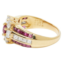 K18YG イエローゴールド ルビー0.28ct ダイヤ1.43ct ルビー0.81ct リング 指輪 レディース 11号 【中古】