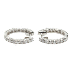 Pt900 プラチナ ダイヤ1.00ct フルエタニティピアス ピアス レディース 【中古】