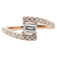 K18PG ピンクゴールド ダイヤ0.405ct ダイヤ0.4ct リング 指輪 レディース 12号 【中古】
