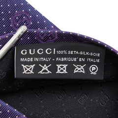 グッチ GG柄 ドット ネクタイ パープル シルク メンズ GUCCI 【中古】