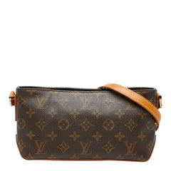 ルイ ヴィトン モノグラム トロター 斜め掛け ショルダーバッグ M51240 ブラウン PVC レザー レディース LOUIS VUITTON 【中古】