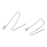 Pt900 プラチナ ダイヤ0.20ct ロングピアス ピアス レディース 【中古】