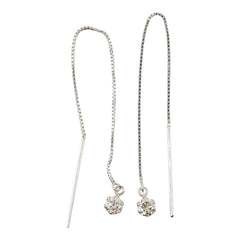 Pt900 プラチナ ダイヤ0.20ct ロングピアス ピアス レディース 【中古】
