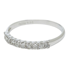 Pt900 プラチナ ダイヤ0.20ct 一文字リング リング 指輪 レディース 13号 【中古】