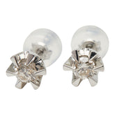 Pt900 プラチナ ダイヤ0.30ct フラワーモチーフ ピアス レディース 【中古】