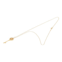 ティファニー K18YG イエローゴールド ダイヤ ペタル キー ミディアム ネックレス レディース TIFFANY&Co. 【中古】
