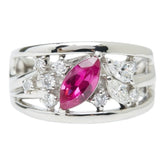 Pt900 プラチナ ルビー0.714ct ダイヤ0.41ct リング 指輪 レディース 15号 【中古】